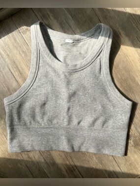 All Seamless Delight High Neck Bra in Heather Grey